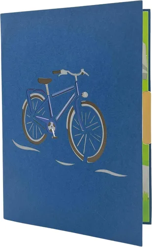 Miniatura 4 de 3D Pop Up Tarjeta de Felicitación Vehículos Tema (bicicleta)