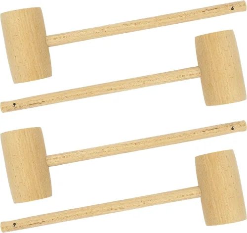 Miniatura 4 de Southern Homeware - Martillo de madera para galletas de mariscos, langosta y mariscos, juego de 4 unidades de madera dura