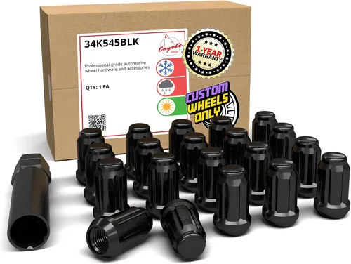 Miniatura 32 de Wheel Accessories Parts 20 piezas de 0.472 in 1.50 12 x 1.50 rosca para automóvil de 1.38 pulgadas de largo, tuerca negra para muchos automóviles
