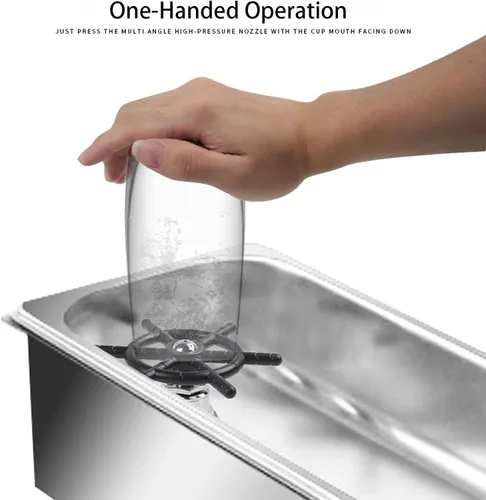 Miniatura 3 de Enjuagadora de vidrio para fregadero de cocina, grifo de lavadora de botellas de acero inoxidable, enjuague de cabeza, limpiador de tazas