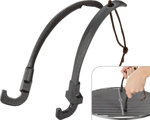Miniatura 8 de Herramienta elevadora universal para parrilla, manejo de superficies calientes, agarre elevador de rejilla de cocción con mango de revestimiento