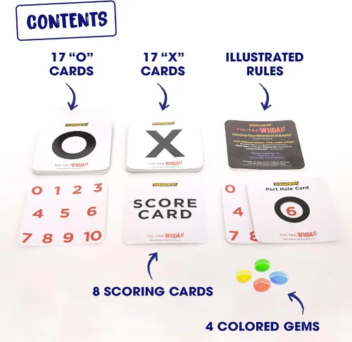 Miniatura 5 de Zobmondo!! Tic Tac Whoa!! Juego de cartas de Tic Tac Toe 5 en 1, divertido para familias y niños