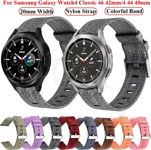 Miniatura 2 de TEYSHA Correa de reloj de 0.787 in para Samsung Galaxy Watch4 Classic 46 1.654 in reloj inteligente de nailon deportivo 4 44 1.575 in correa correa