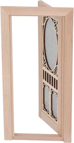 Miniatura 8 de 1:12 Mini modelo de muebles de casa de muñecas, puerta de pantalla para casa de muñecas, abedul para puertas de casa de muñecas DIY