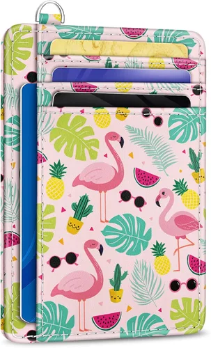 Miniatura 20 de Yonlevres Cartera delgada para tarjetas de crédito, cartera RFID para mujer, bolsillo frontal, soporte para tarjetas pequeñas, estuche para tarjetas