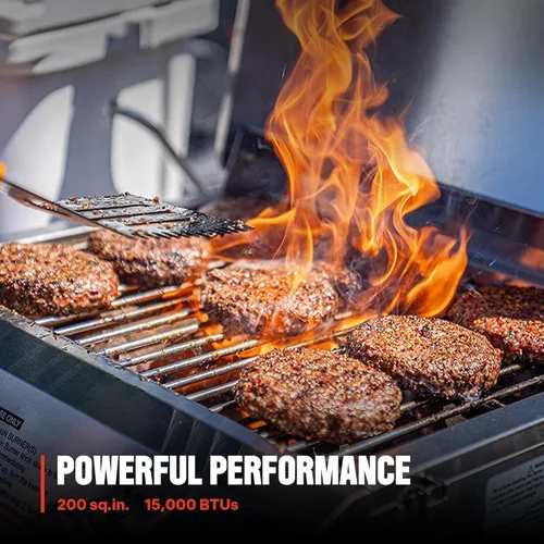 Miniatura 10 de Monument Grills Parrilla de gas propano de mesa para acampar al aire libre portátil cocinar con cerraduras de viaje, tapa alta de acero inoxidable