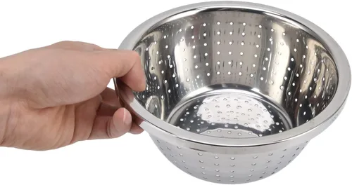 Miniatura 6 de Colador microporoso de acero inoxidable, cesta de lavado de verduras 304 Colador de cocina de acero inoxidable Escurridor de cuenco de metal