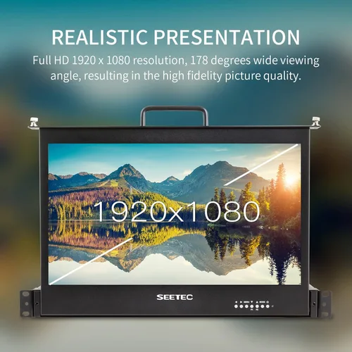 Miniatura 2 de SC173-HSD 1RU Extraer 17.3 Pulgadas Montaje en Rack Producción Broadcast Monitor con 3G SDI HDMI DVI YPbPr 1920x1080 Full HD