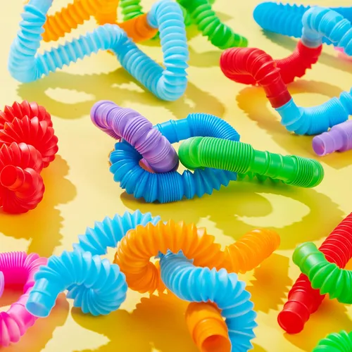 Miniatura 8 de JOYIN Paquete de 18 Pop Tubes, Juguetes Sensoriales (Pequeños) Juguetes Fidget Recuerdos de Fiesta - 9 Colores, Aprendizaje Creativo y Diversión