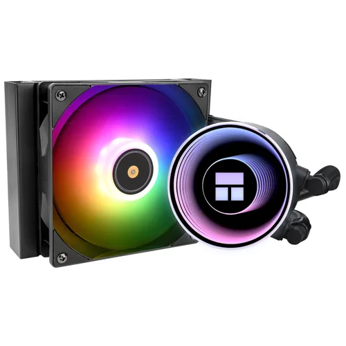 Thermalright Frozen Notte 120 ARGB Enfriador de agua negro para CPU, enfriador Aio de 4.724 in, bomba de agua ARGB de espejo infinito, 2000 RPM,