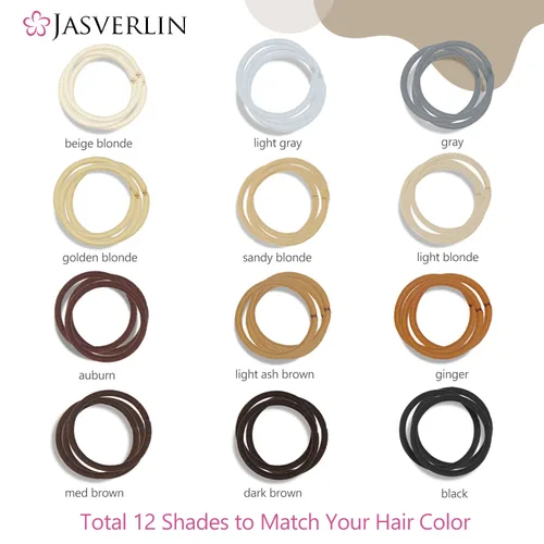 Miniatura 4 de JASVERLIN Lazos elásticos para cola de caballo para cabello grueso, para mujeres, niñas y hombres, antideslizantes, por rotura, sin enredos