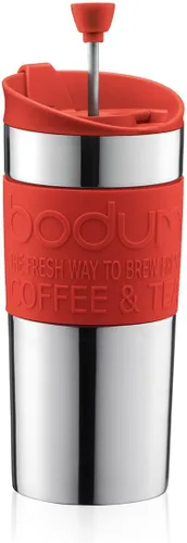 Miniatura 7 de Bodum Juego de cafetera de prensa francesa de viaje, acero inoxidable con tapa adicional, al vacío, 0.35 L/12 oz, color blanco Blanco hueso