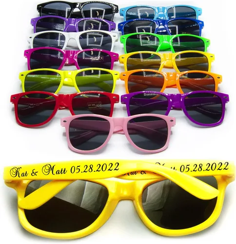 Miniatura 15 de Gafas de sol de boda personalizadas en destino a granel favores de boda para invitados nupcial fiesta gafas de sol conjunto