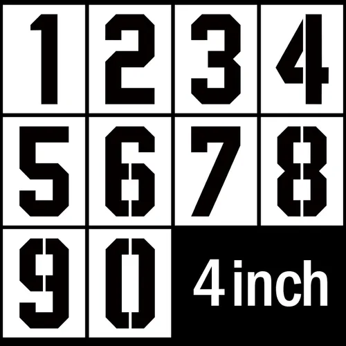Miniatura 8 de Juego de plantillas de números reutilizables de 0 a 9 plantillas de plástico para tartas, pintura de direcciones (1 pulgada)