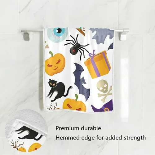 Miniatura 2 de senya Toallas de mano suaves de Halloween, calabaza de Halloween, fantasma, toallas de mano altamente absorbentes para baño