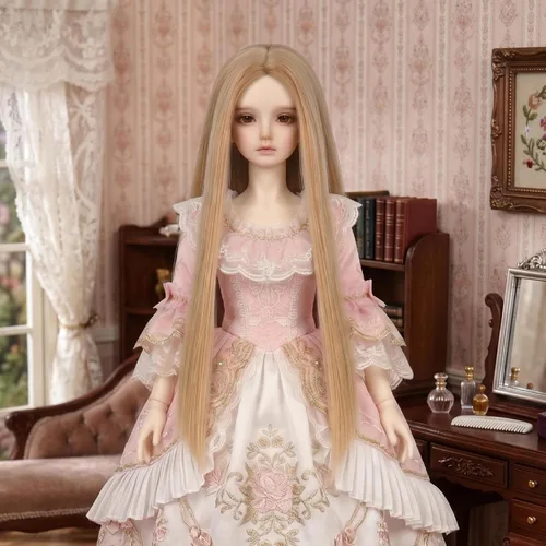 Miniatura 4 de Peluca larga recta de 8-9 pulgadas 1/3 BJD MSD DOD Pullip Dollfie peluca centro de separación DIY fabricación accesorios para el cabello