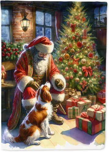 Miniatura 64 de Caroline's Treasures DAC4159CHF - Bandera de casa de Husky siberiano y Papá Noel para porche, grande, para colgar en la pared, poliéster