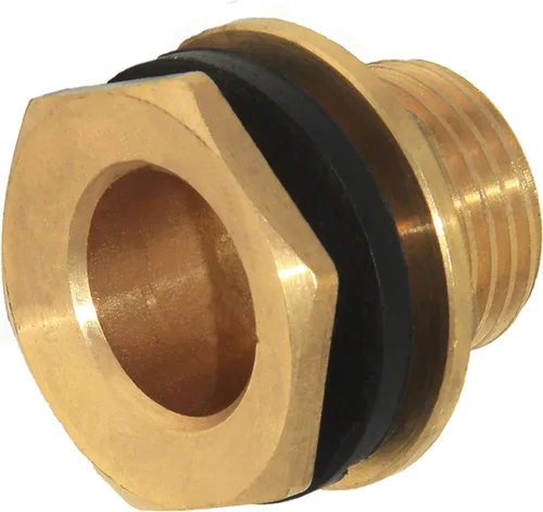 Miniatura 4 de Joywayus 3/4" conector macho de rosca de latón para tanque de agua con accesorio de mamparo de tanque y anillo de goma para estabilizarlo