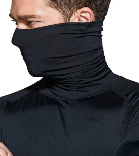 Miniatura 8 de TSLA - Paquete de 1 o 3 camisetas de compresión para hombre de manga larga con SPF 50+, camiseta de entrenamiento, deportiva, de protección