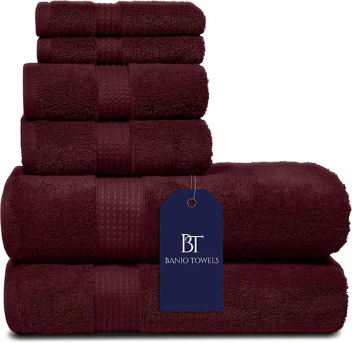 Miniatura 12 de Toallas Juego de 4 toallas de baño, 100% algodón turco, toallas de lujo de secado rápido para baño, invitados, bañera de hidromasaje, toallas