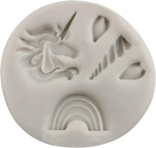 Miniatura 6 de Sijiangmold Moldes de silicona con temática de unicornios, unicornios, orejas de ojo, cuerno, arco iris, para decoración de pasteles, decoración