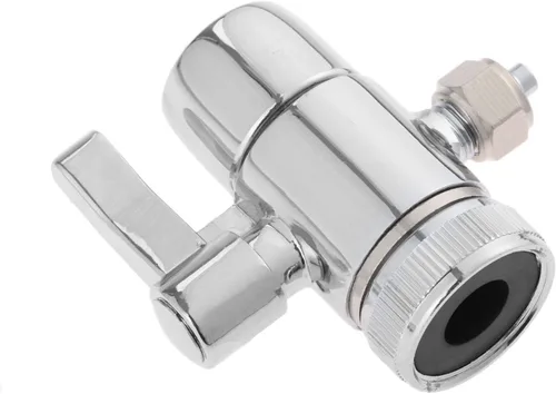 Miniatura 3 de Yetaha Válvula desviadora de grifo, divisor de fregadero cromado pulido de metal, empuje para conectar, ajuste rápido para tubos de ósmosis inversa