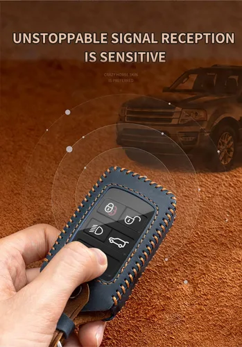 Miniatura 4 de SANRILY Funda para llave para Land Rover 2021 2020 sin llave, Negro