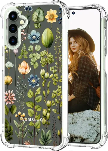 Miniatura 13 de Hungo Funda compatible con Samsung Galaxy S25 Plus/S24 Plus, diseño transparente, diseño femenino de piel femenina S24+ S25+ de astronauta