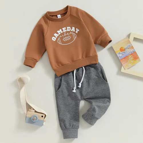 Miniatura 30 de Adobabirl Conjunto de sudadera y pantalones de Halloween para bebé, sudadera y pantalones con parche de calabaza para Halloween, otoño, ropa de bebé