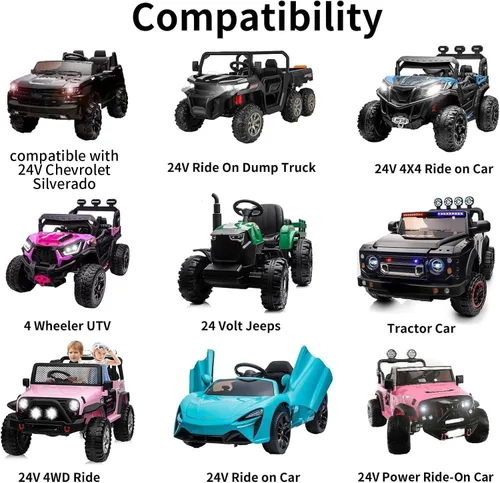 Miniatura 3 de Cargador de 24 V para niños, cargador de batería de 24 voltios para vehículos eléctricos de 24 V, SUV, Jeep, ATV, Quad, juguetes eléctricos