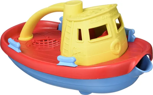Green Toys Remolcador, CB surtido – juego de simulación, habilidades motoras, juguete de baño para niños. Vehículo flotante de vertido sin BPA,