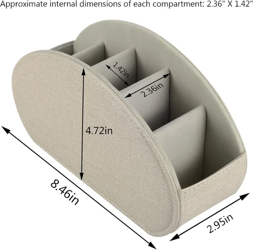 Miniatura 4 de Soporte para control remoto, organizador/caja para control remoto de TV con 5 compartimentos, organizador de mesita de noche para controladores