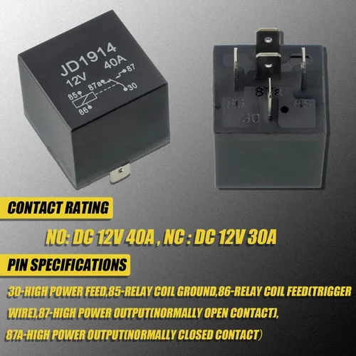 Miniatura 5 de JD1914 Relé 12V 40A 5 Pin Car Relay 584416 586147 586224 para Johnson Evinrude OMC Outboard Marine Corp (paquete de 2 piezas)