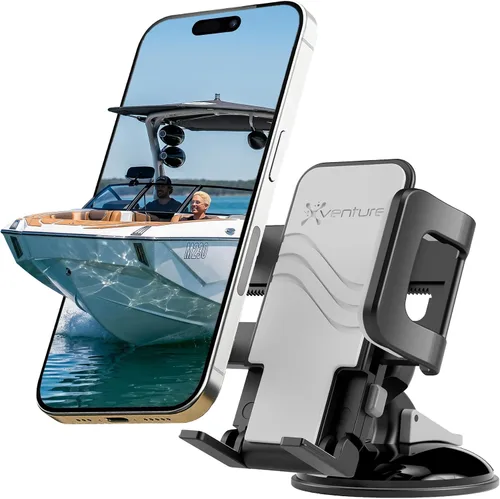 Bracketron Griplox - Soporte de teléfono impermeable para barcos, soporte de ventosa marina con funda sellada, soporte seguro para teléfono para