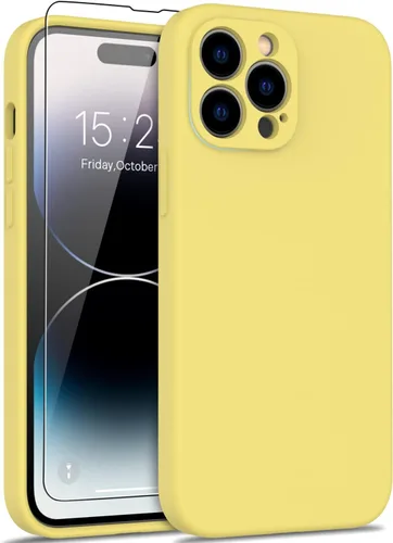 Miniatura 46 de DEENAKIN Funda compatible con iPhone 14 Plus con protector de pantalla, funda mejorada para cámara, goma de gel de silicona suave probada contra