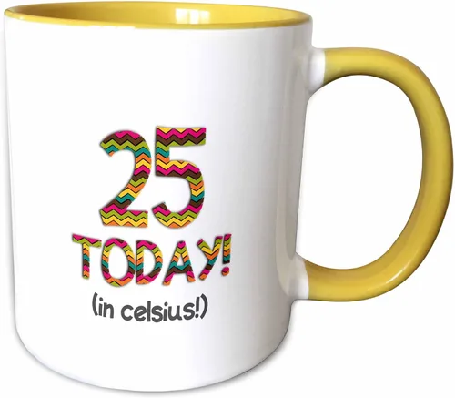 Miniatura 11 de 3dRose 25 Hoy... en celsius - Divertido 77 cumpleaños. 25C es 77 in fahFahrenheit - Tazas (mug_184955_4)