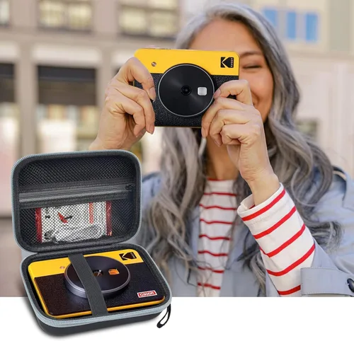 Miniatura 6 de ANKHOH Estuche para cámara con estampado para Kodak Mini Shot 3 Retro 4PASS, cámara instantánea inalámbrica e impresora de fotos, bolsa de Negro