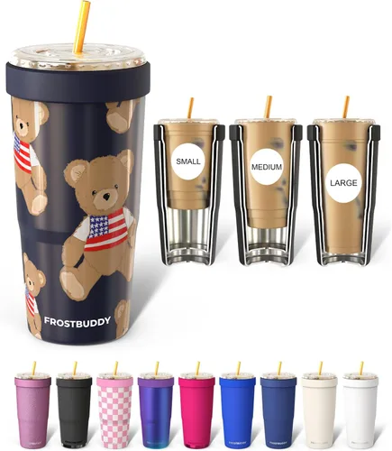 Miniatura 33 de Frost Buddy Togo Buddy - Vaso de acero inoxidable con aislamiento al vacío de 30 onzas, taza de café para llevar, taza de café helado, manga de café