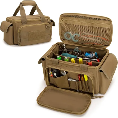 Miniatura 11 de Rexmica Bolsa de herramientas pequeña con fondo acolchado grueso y antifricción, organizador de almacenamiento de herramientas para hombres, bolsa