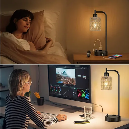Miniatura 8 de Pantalla pequeña de ratán para lámpara, pantallas bohemias de repuesto H5.9''xΦ4.7'', cubiertas de luz para ventilador de techo, pantalla cilíndrica