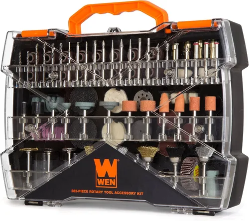WEN 230282A Kit de accesorios para herramientas rotativas de 282 piezas con estuche de transporte