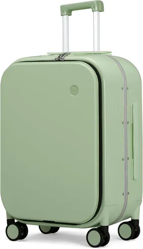 Maleta de equipaje con ruedas giratorias, equipaje de mano con bolsillo para laptop, equipaje de viaje de 182024 pulgadas, marco de aluminio, lado