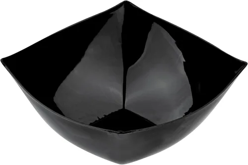 Restaurantware Moderna - Cuencos de plástico de lujo de 8 onzas, 10 cuencos cuadrados desechables para ensalada, duraderos y resistentes, para