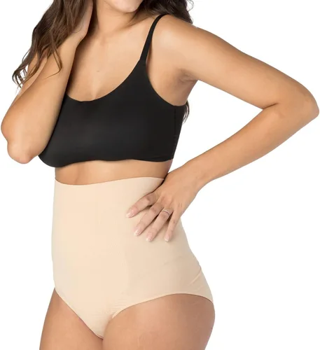 Miniatura 14 de UpSpring Ropa interior posparto de cintura alta con control de abdomen para mujer, color nude/negro, talla S-XX grande