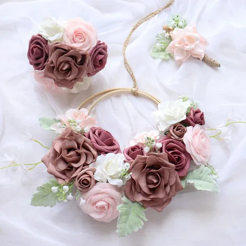 Miniatura 4 de D-Seven Flores artificiales, 25 piezas de flores de Gardenia con tallo para flores de boda, centros de mesa, despedida de soltera, baby shower