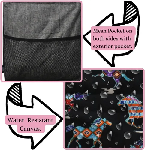 Miniatura 316 de NGIL Bolsa de comestibles reutilizable extra grande plegable de gran tamaño para comestibles, almacenamiento, picnic, playa, Bronco-negro occidental