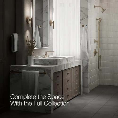 Miniatura 10 de Kohler 73060-4-BV Composed Grifo de lavabo de baño con manijas de palanca, 1.2 gpm, bronce cepillado vibrante Bronce pulido vibrante
