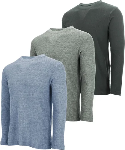 Miniatura 25 de DARESAY Paquete de 3: camiseta térmica de manga larga para hombre, camisetas de manga larga Henley & Crew para hombre, camisetas de manga larga