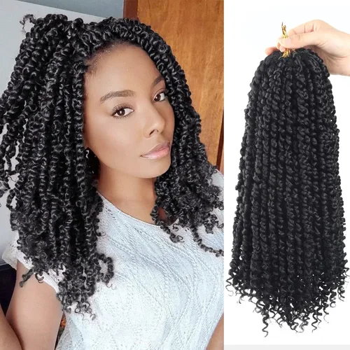 Miniatura 87 de Bileaf Cabello de Ganchillo Passion Twist Pre-retorcido de 10 Pulgadas, 8 Paquetes de Ganchillo Passion Twist, Cabello Corto Passion Twist