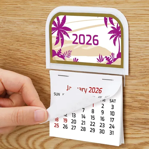 Miniatura 7 de Resurhang 5 unidades de calendario 2026 mini adhesivo en el calendario de despegar y pegar, calendarios de pared pequeños, calendarios adhesivos